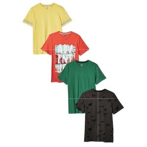 Amazon Essentials Boys Short Sleeve V-Neck T-Shirt Tops Multi-Pack size …